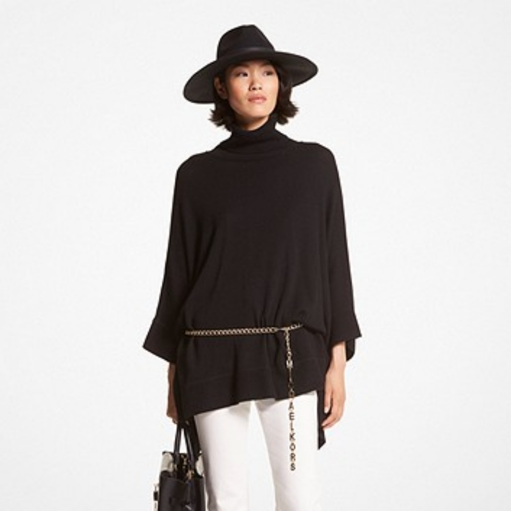 Michael Kors Poncho Style Turtleneck Sweater
